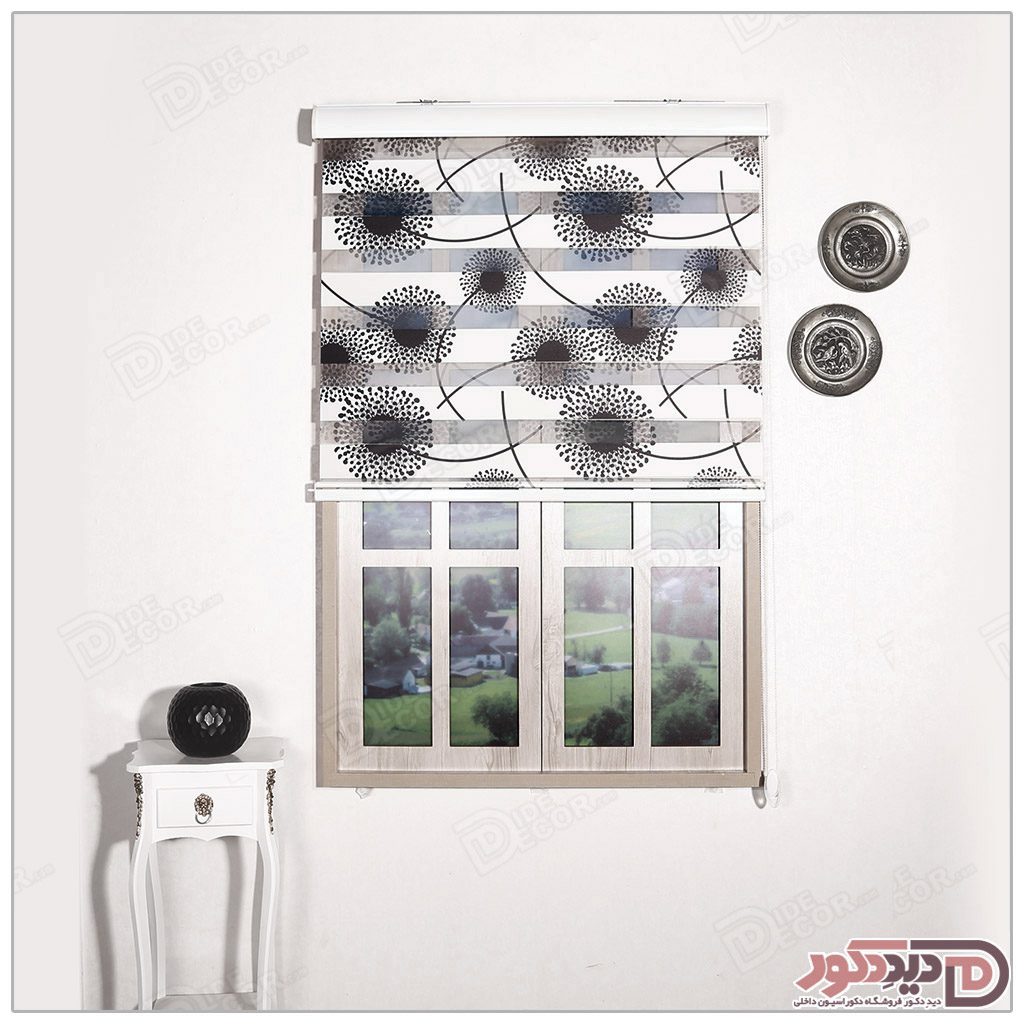 پرده زبرا گلدار کد H-151-2