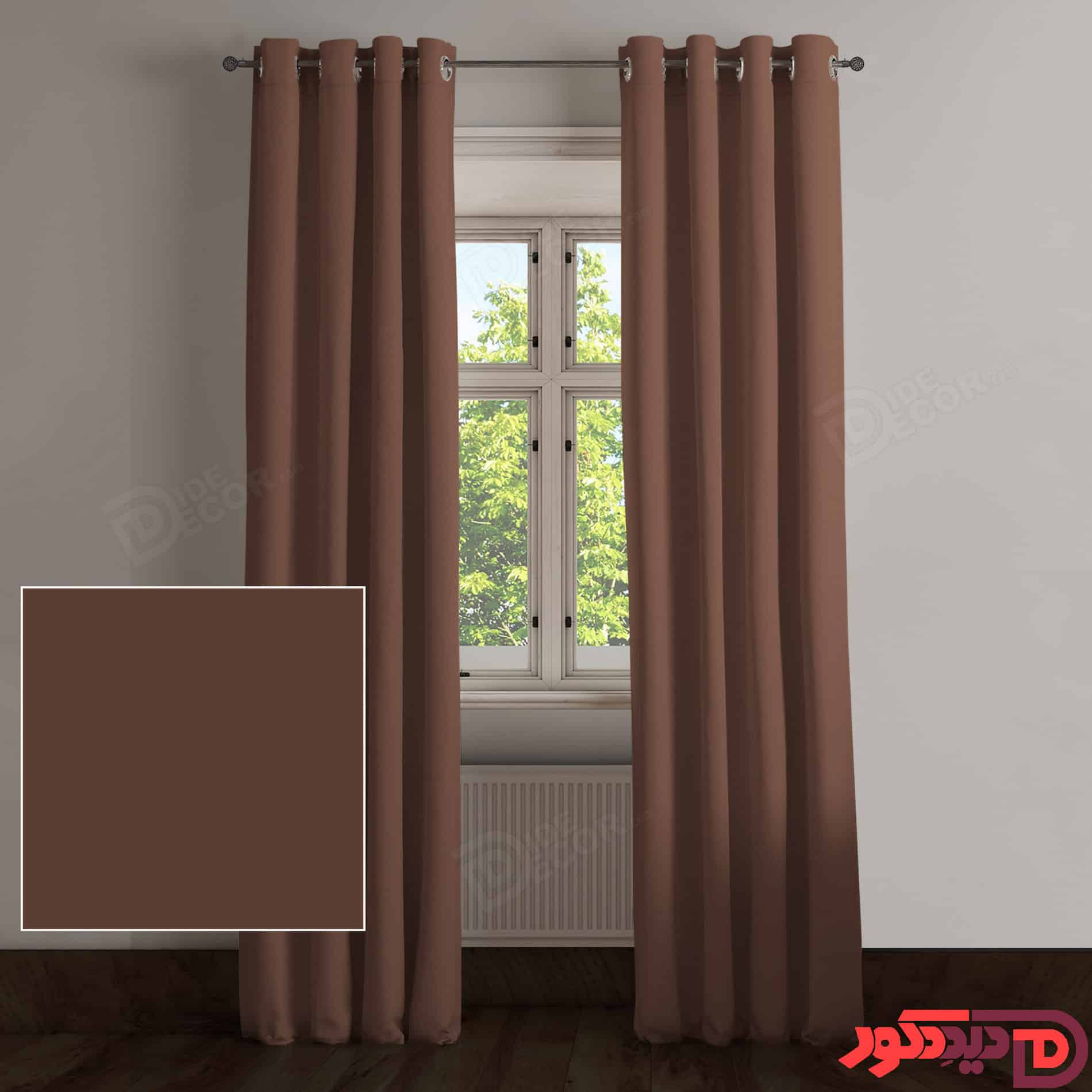 پرده پانچ کد 65242 رنگ قهوه ای شکلاتی پارچه هازان کتان ترک پرده پانچ کد 65242 رنگ قهوه ای شکلاتی پارچه هازان کتان ترک