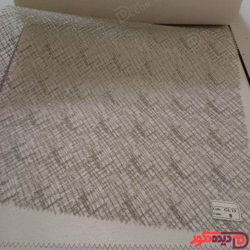 پرده شب و روز گل‌دوزی برجسته طوسی کد GL13B - تصویر 2