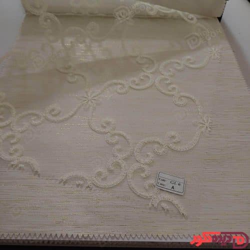 پرده شب و روز گل‌دوزی برجسته سفید کد GL6A - تصویر 7