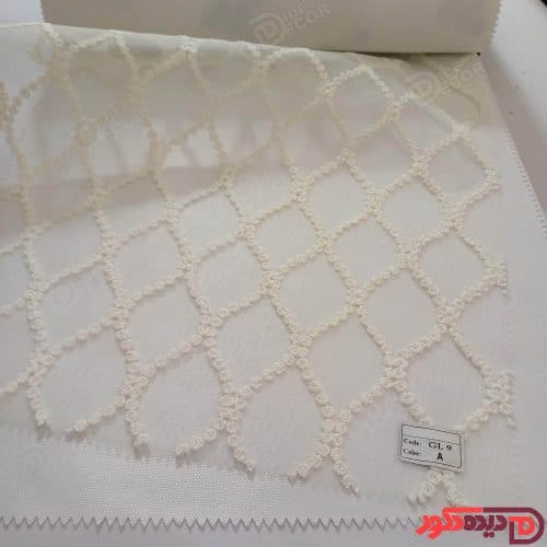 پرده شب و روز گل‌دوزی برجسته سفید کد GL9A - تصویر 2