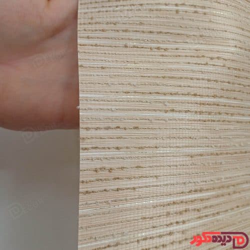 پرده شید کرم تیره با لمه طلایی کد B1014-05
