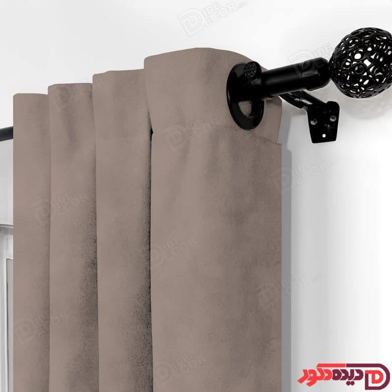 پرده پانچ جیر پتینه رنگ نسکافه ای تیره یا پژ مایل به طوسی کد 3279