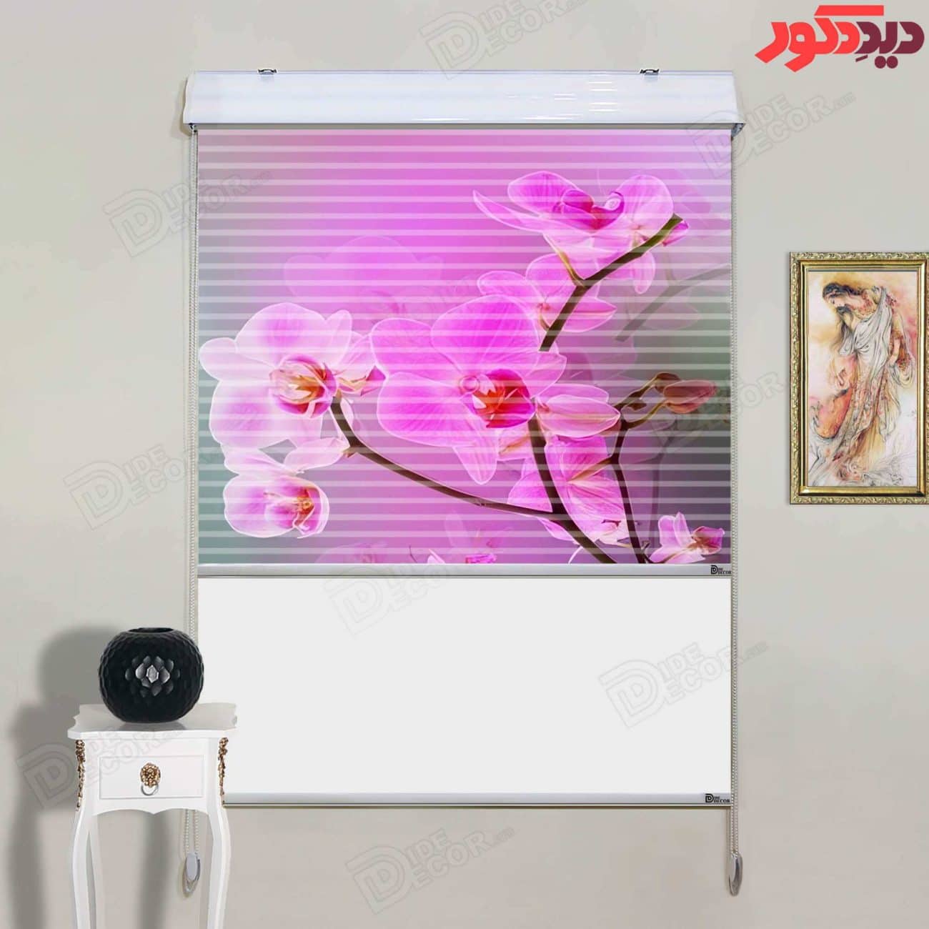 پرده زبرا دومکانیزم چاپی کد AZD-106 با زمینه
